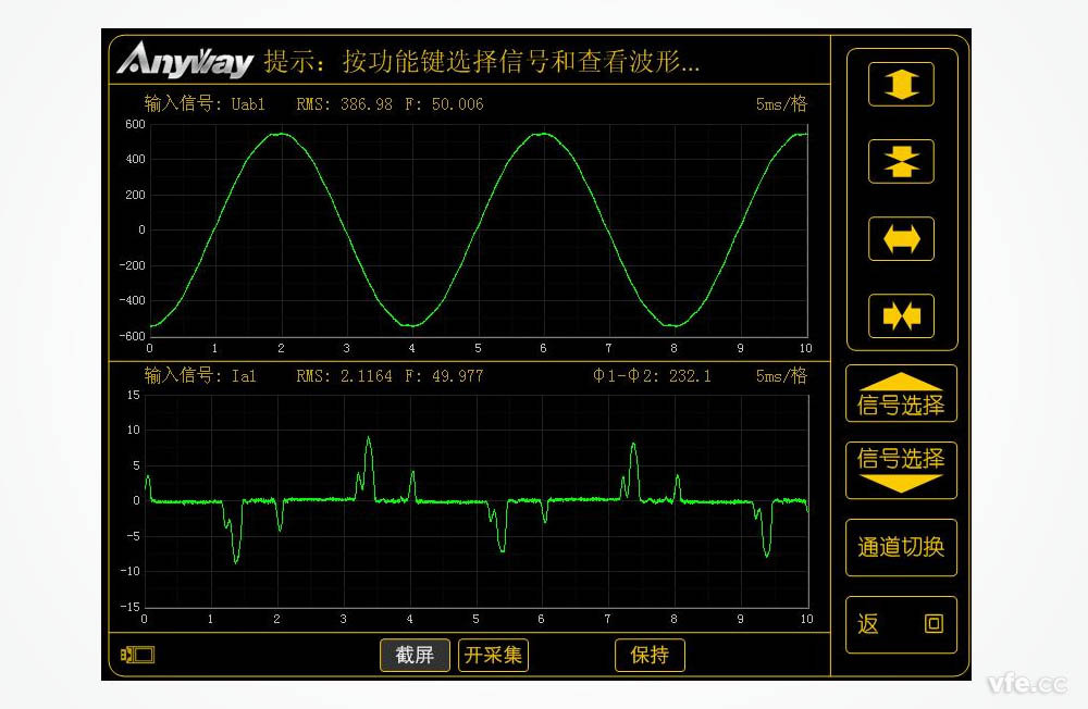 變頻空調(diào)輸入電壓、電流波形圖