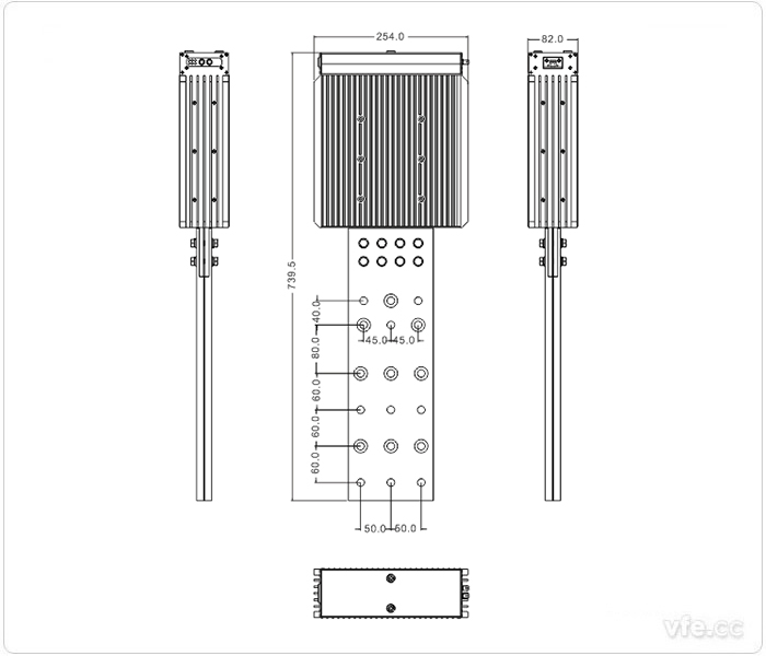 1000A、1500A、2000A刀片式SP變頻功率傳感器外形尺寸(單位：mm)