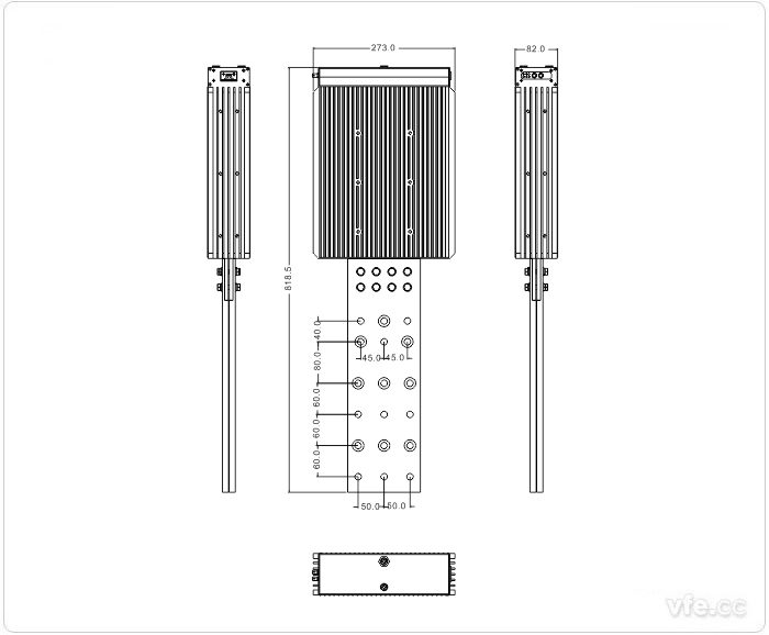 2500A、3000A、3500A刀片式SP變頻功率傳感器外形尺寸(單位：mm)